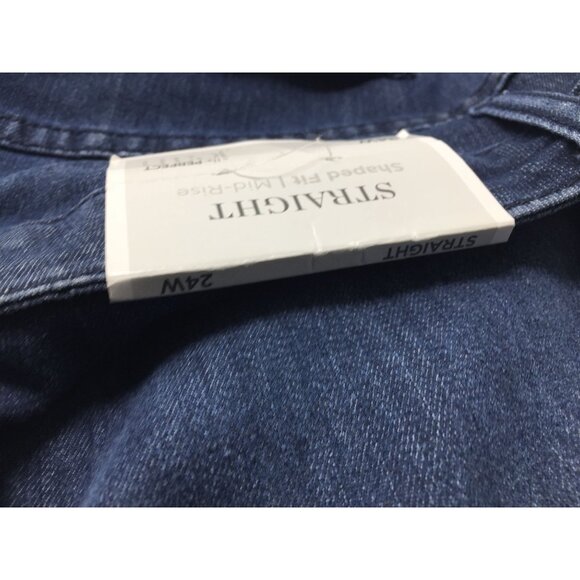 CJ Banks Womens Shaped Fit Mid Rise Straight Jeans Size 24W Nwt - Picture 10 of 12